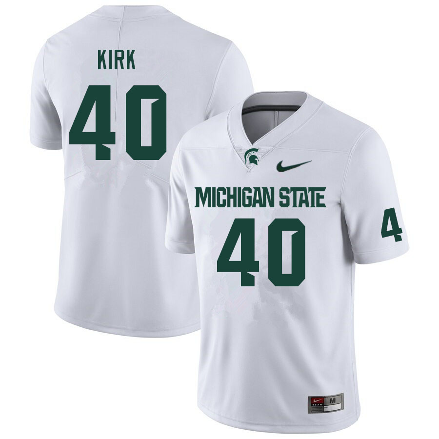 Men #40 A.J. Kirk Michigan State Spartans College Football Jerseys Sale-White